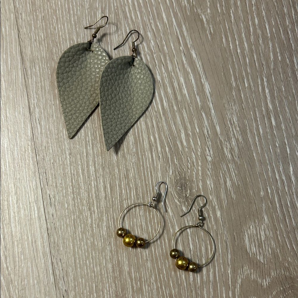 Pair of Two Handmade Lightweight Earrings